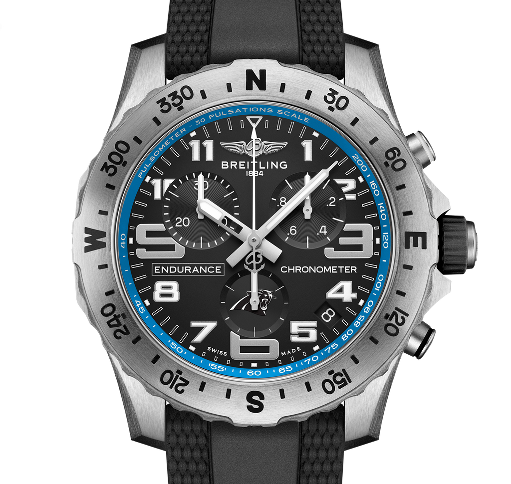 BRT Endurance Pro 44 NFL Carolina Panthers Edition with Rubber Strap