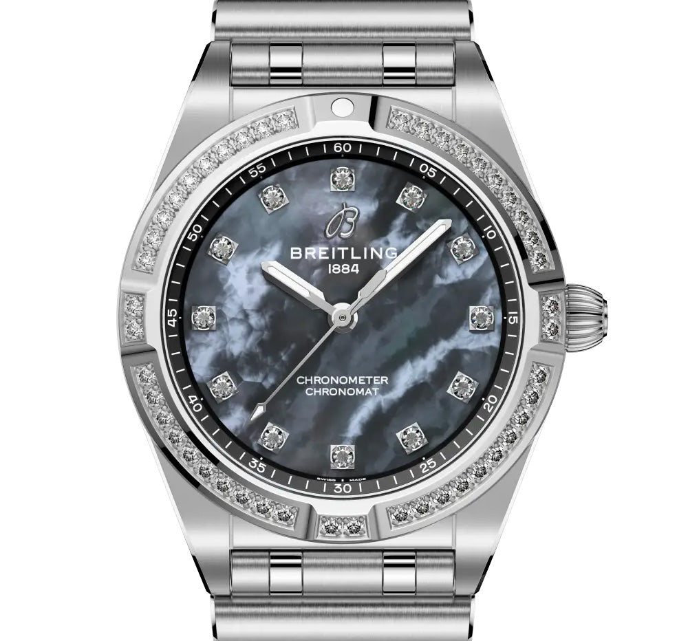 BRT Chronomat 28 Watch with Black Mother of Pearl Dial