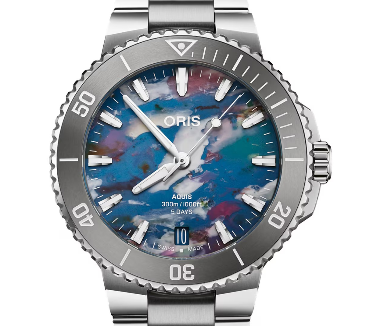 ORS Aquis Date Upcycle Calibre 400 Watch with Stainless Steel Bracelet, 43.50mm