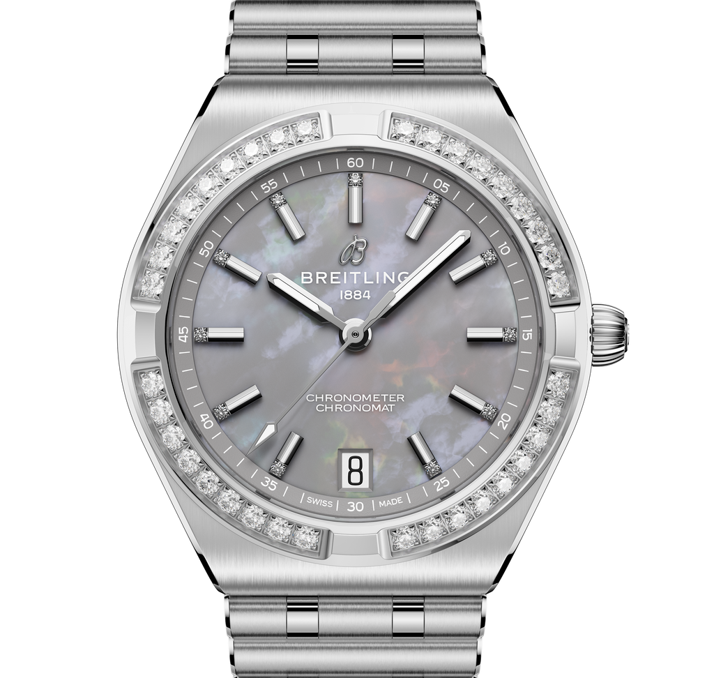BRT Chronomat Automatic 36 Watch with Gray Mother of Pearl Dial