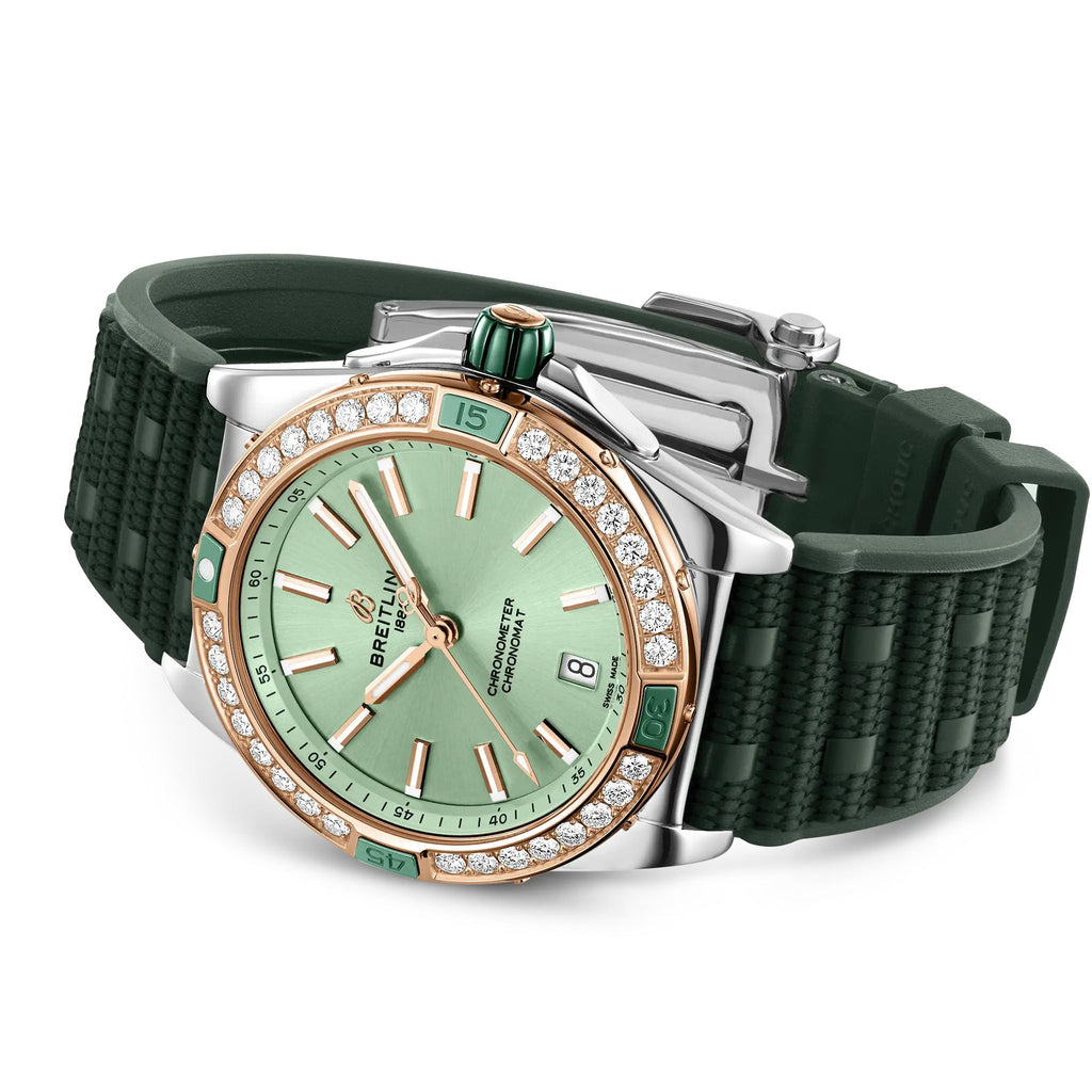 BRT Super Chronomat Automatic 38 Watch with Diamonds