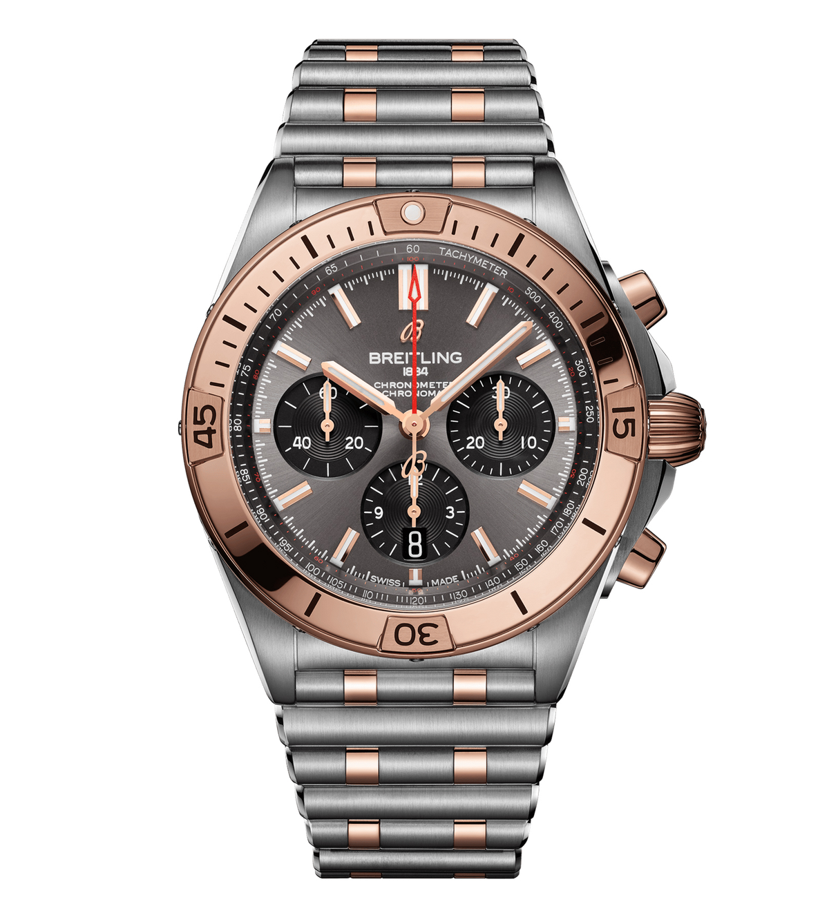 BRT Chronomat B01 Chronograph 42 Steel & 18K Red Gold with Anthracite Dial