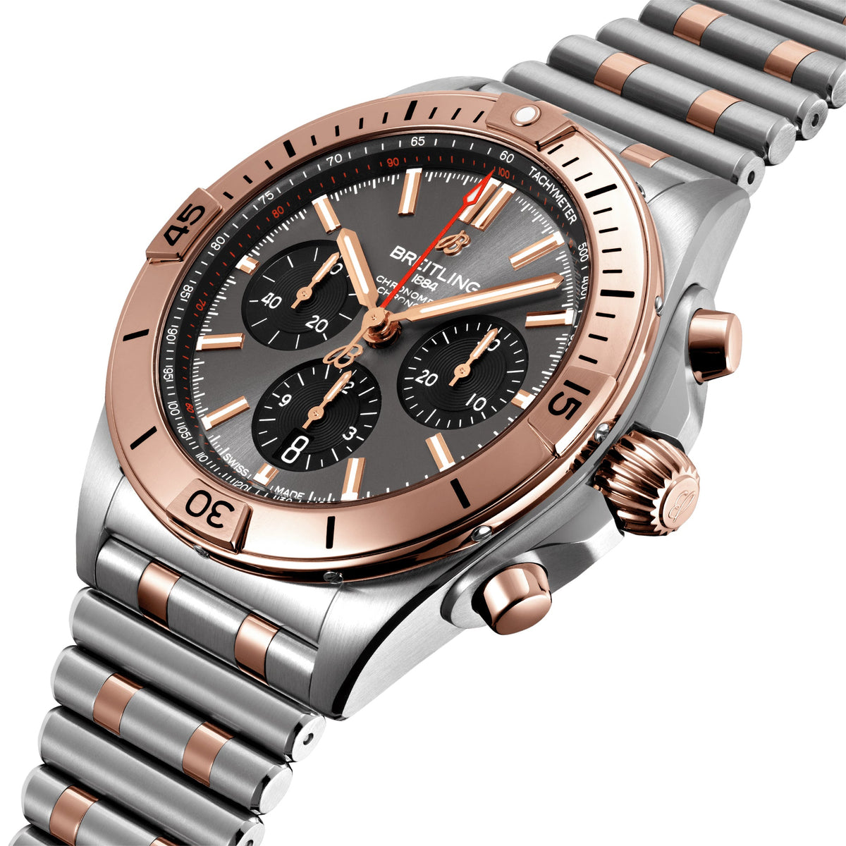 BRT Chronomat B01 Chronograph 42 Steel & 18K Red Gold with Anthracite Dial