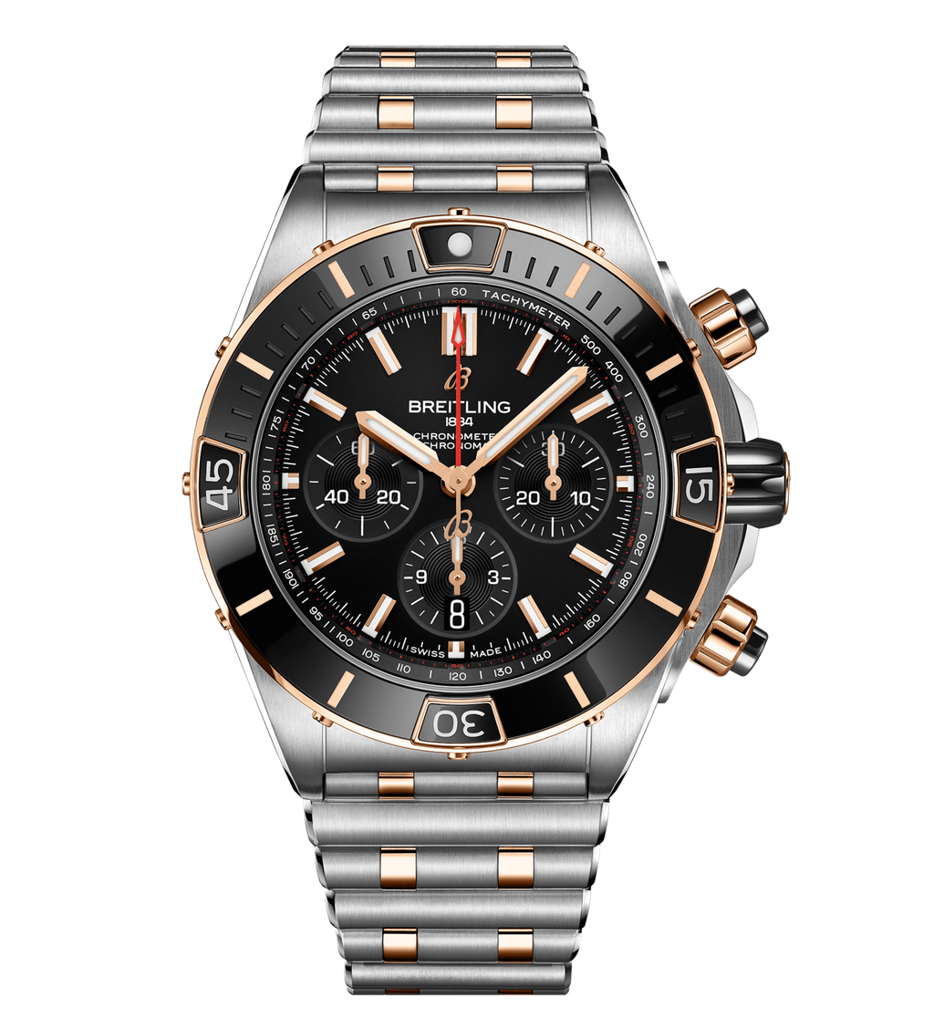 BRT Super Chronomat B01 44 Watch with Black Dial