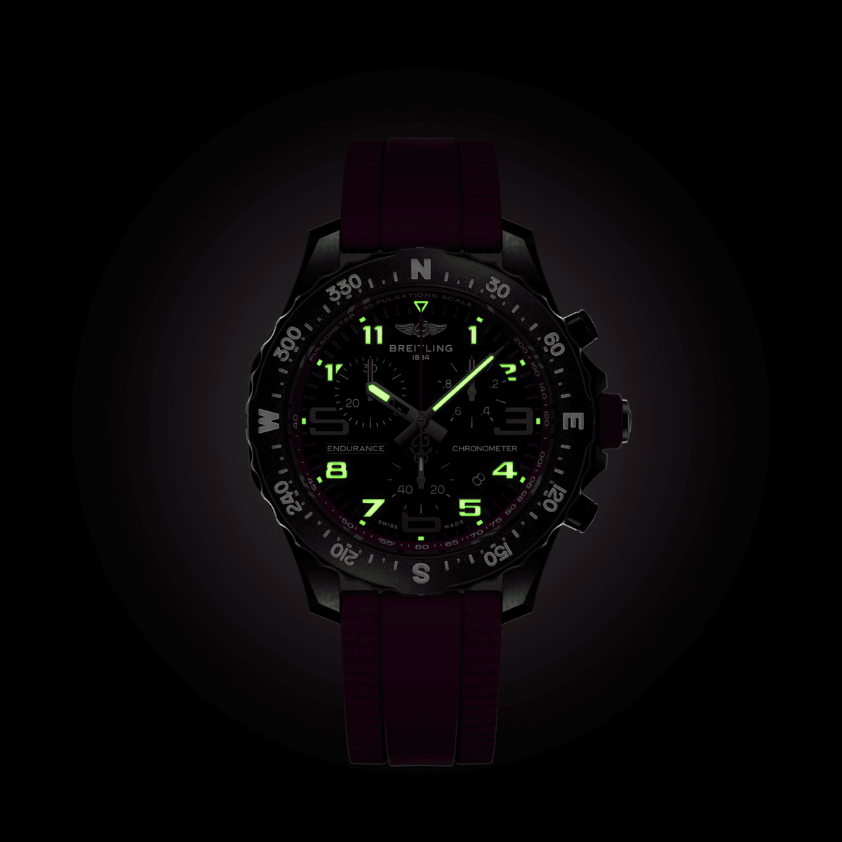 BRT Endurance Pro 38 Watch with Purple Strap